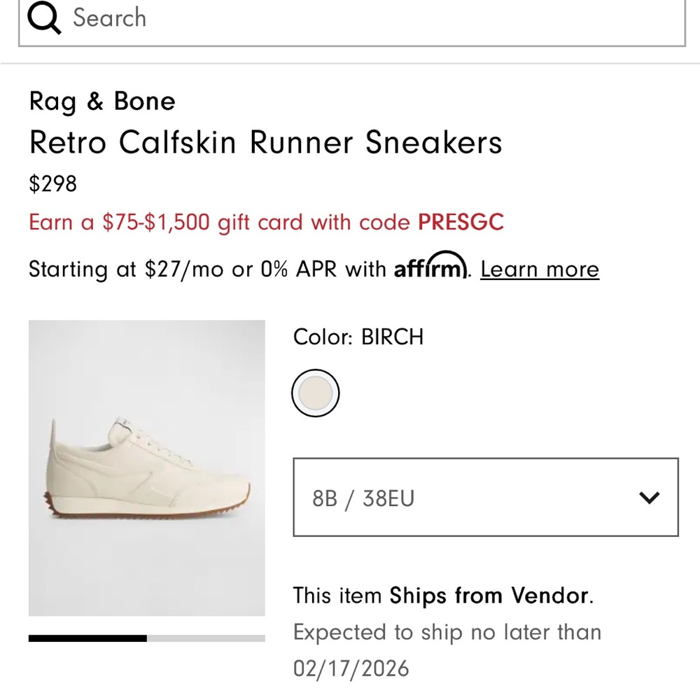 Rag & Bone Retro calfskin Runner Sneaker - Picture 5 of 9
